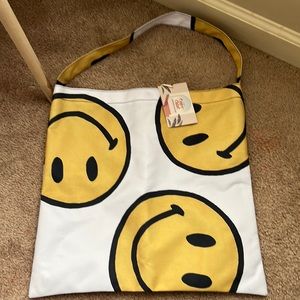 Smiley Face trendy tote bag/ beach bag